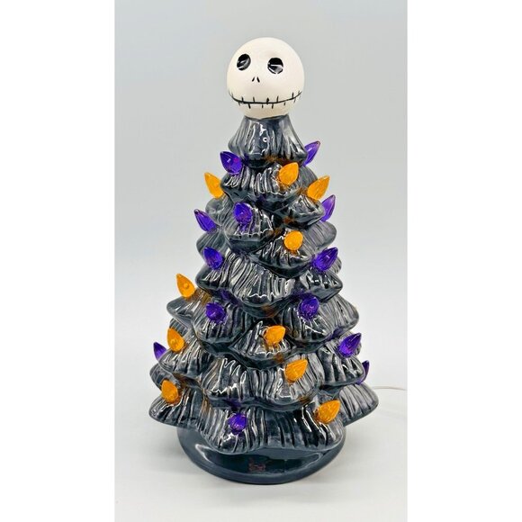 Nightmare Before Christmas Jack Skellington Light Up Ceramic Tree Halloween 10" - Picture 3 of 10